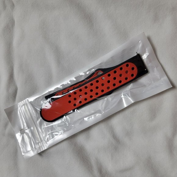 20mm Sport Watch Band for Samsung Black and Orange - Picture 1 of 1